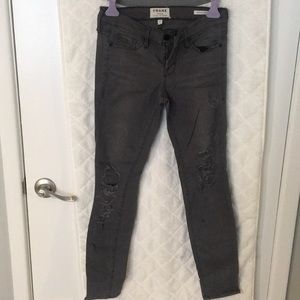 Frame distressed grey jeans